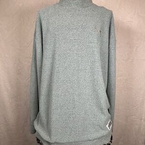 Victoria‎ Secret Pink Terry Cloth Green/Blue Sweatshirt Pullover Dog Logo  XS
